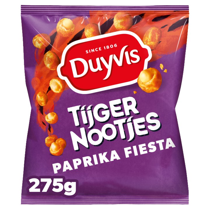 Duyvis Tijgernootjes Fiesta Paprika Pinda Noten 275gr