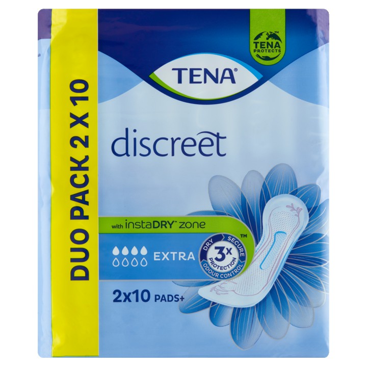 Tena Discreet InstaDry Zone Duo Pack 2 x 10 Stuks