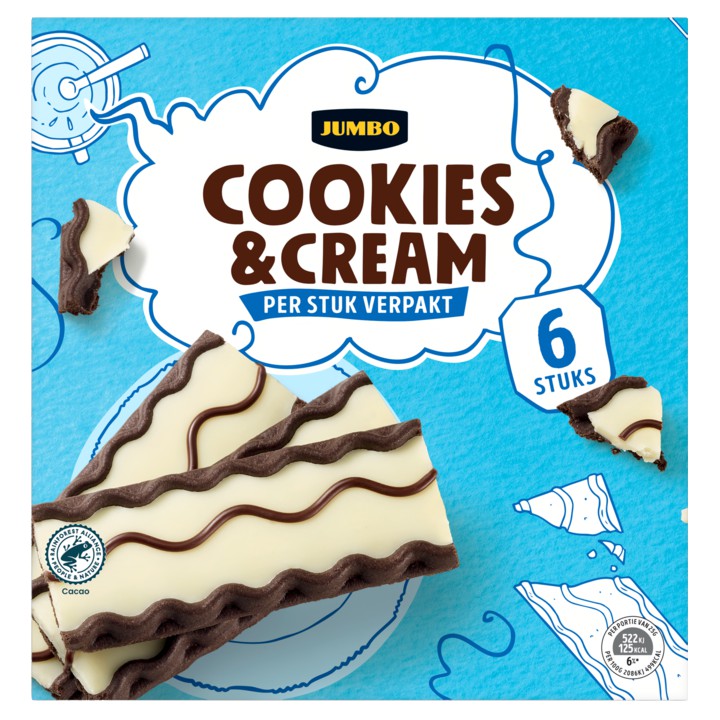 Jumbo Cookies &amp;amp; Cream 6 Stuks