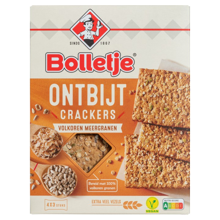 Bolletje Ontbijt Crackers Volkoren Meergranen 4 x 3 Stuks 250g