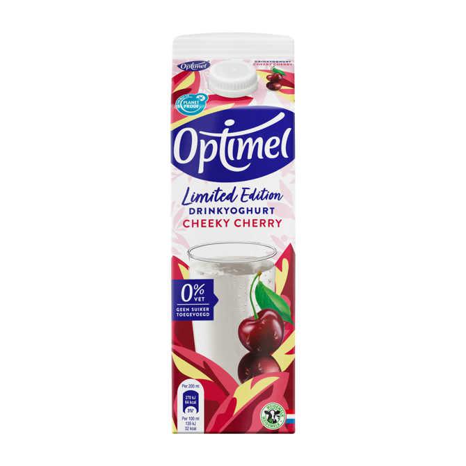 Optimel Drinkyoghurt limited edition peachy aardbei 0% vet