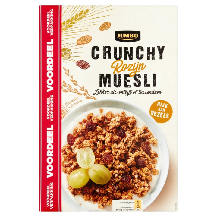 Jumbo Crunchy Muesli Rozijn Voordeelverpakking 900g