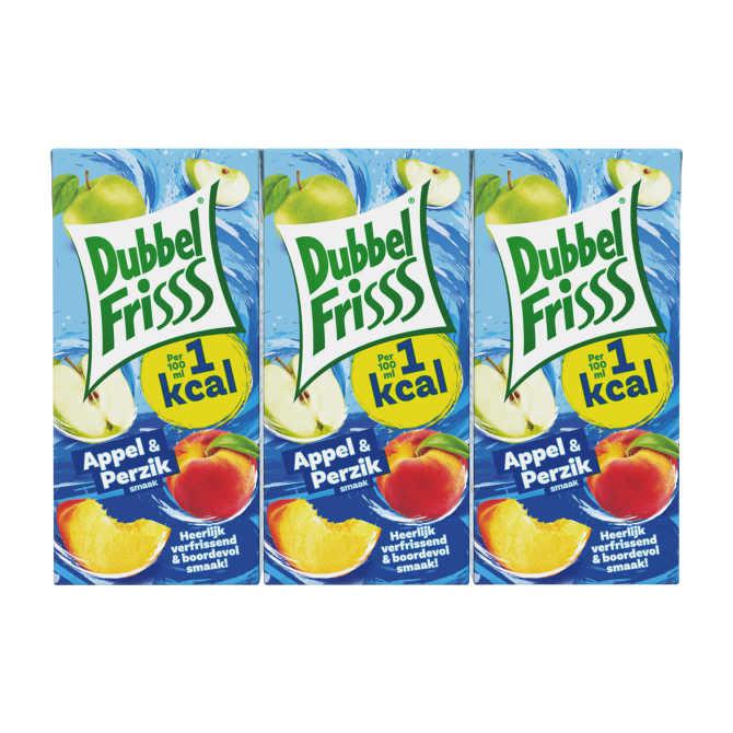 Dubbelfrisss 1kcal appel perzik 6-pack