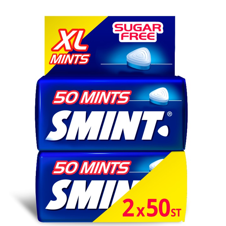 Smint XL Peppermint Duopack Suikervrij 2 x 50 stuks