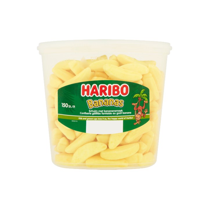 Haribo Bananas Schuim met Bananensmaak 150 Stuks 1050g