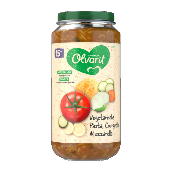 Olvarit Vegetarische pasta Courgette Mozzarella 15+ Maanden 250g