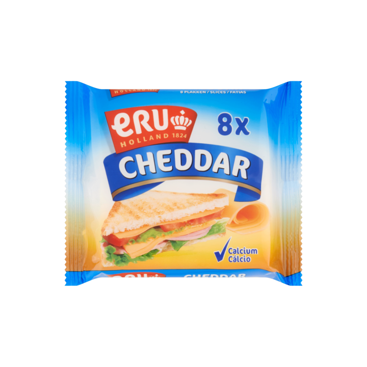 ERU Cheddar Plakken 8 Stuks 150g