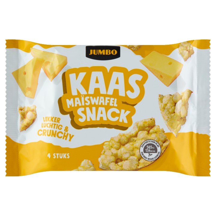 Jumbo Kaas Ma&amp;iuml;swafel Snack 4 Stuks