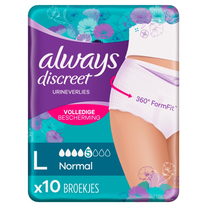 Always Discreet Broekjes Voor Urineverlies Normal L 10 Stuks