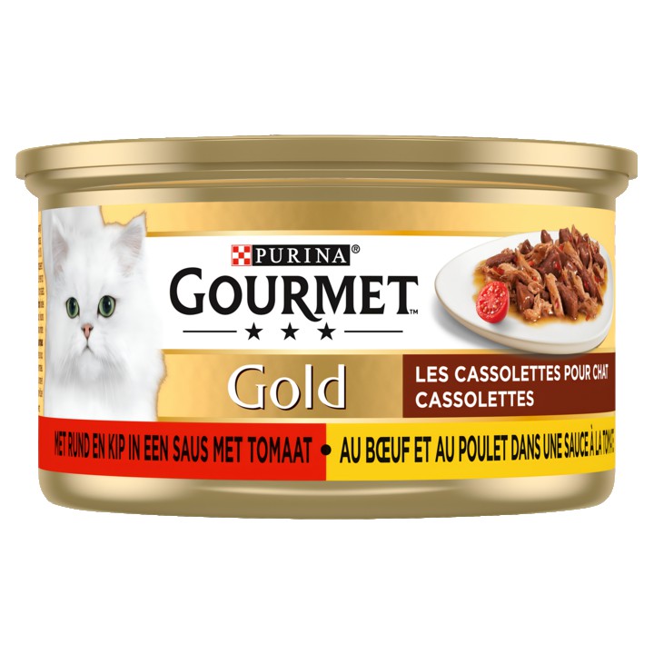 Gourmet Gold Cassolettes Kattenvoer nat met Rund en Kip