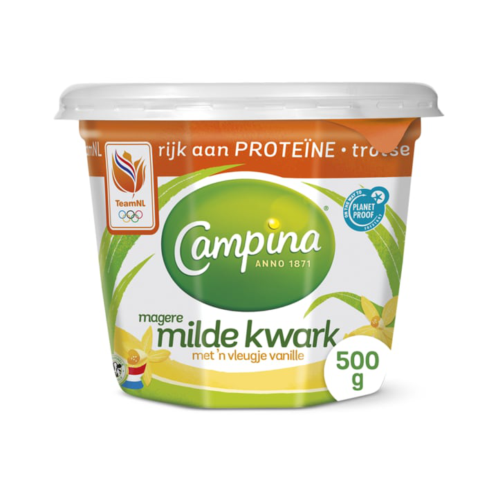 Campina magere kwark met een vleugje vanille 500g