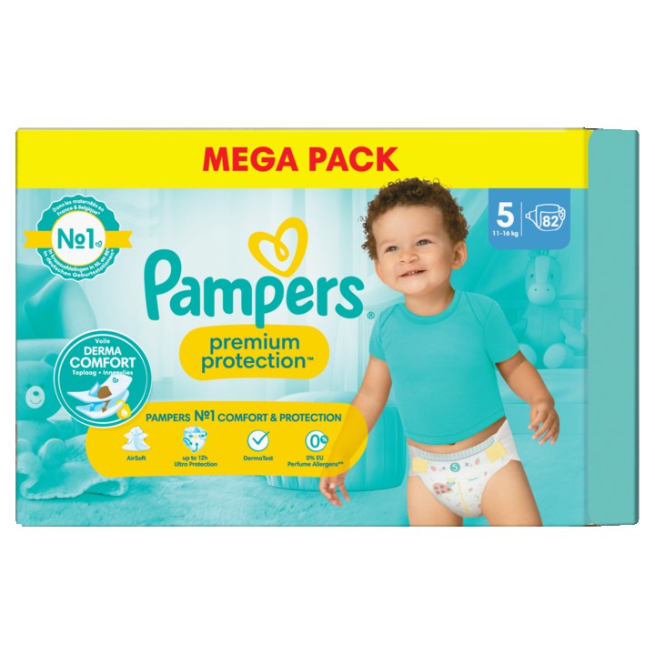 Pampers Premium Protection Maat 5, 82 Luiers 11-16kg