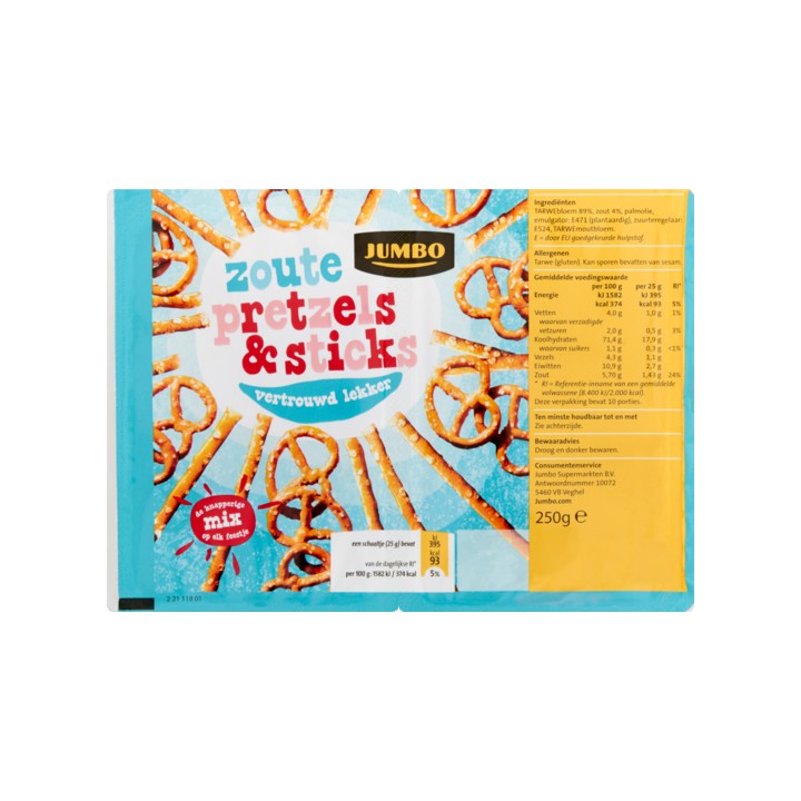 Jumbo Zoute Pretzels &amp;amp; Sticks 250g