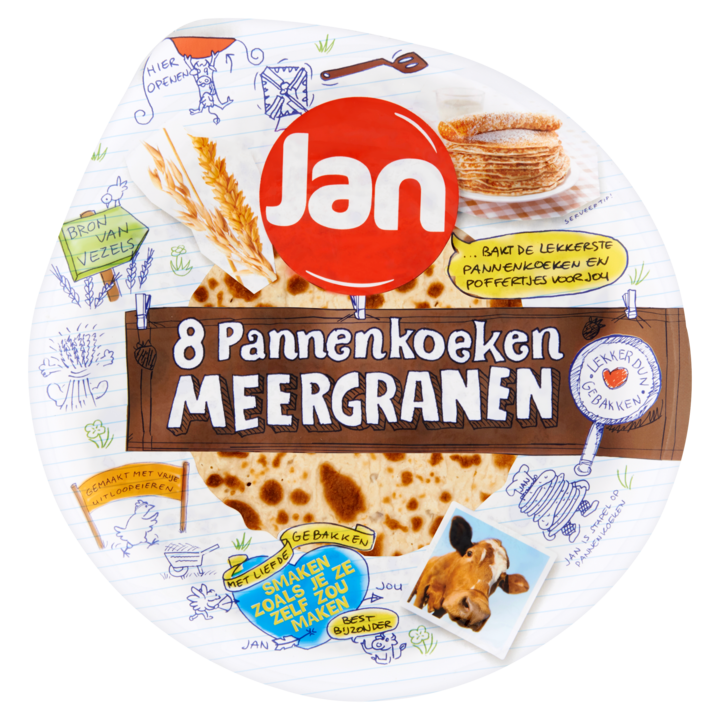 Jan Pannenkoeken Meergranen 8 Stuks 540g