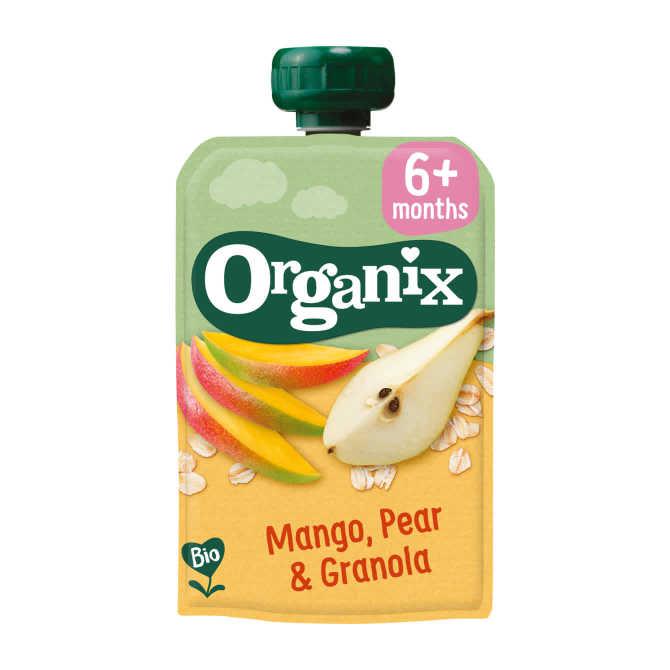 Organix Knijpfruit mango, peer &amp; granola 6mnd