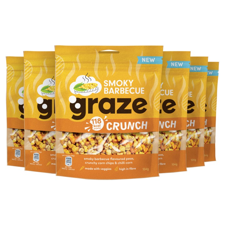 Graze Peulvruchten &amp;amp; Groenten Snack Smokey Barbecue Crunch 104g