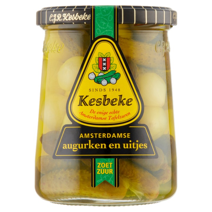 Kesbeke Amsterdamse Augurken en Uitjes 495g