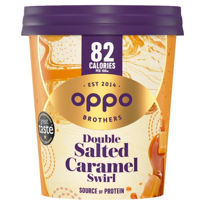 Oppo Brothers Double Salted Caramel Swirl Ice Cream 475ml