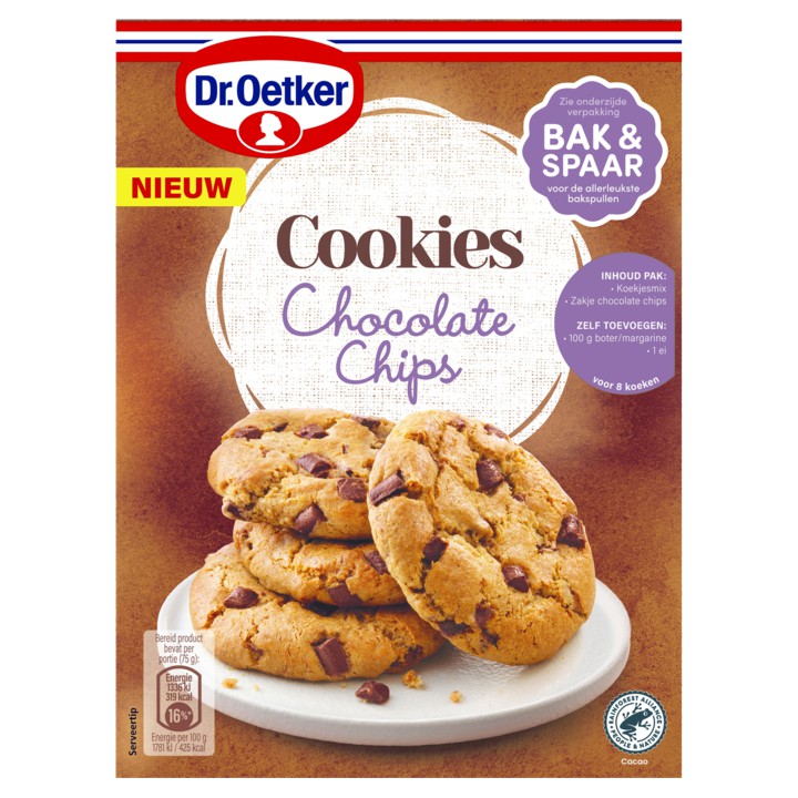 Dr. Oetker Chocolate chip cookies 425g