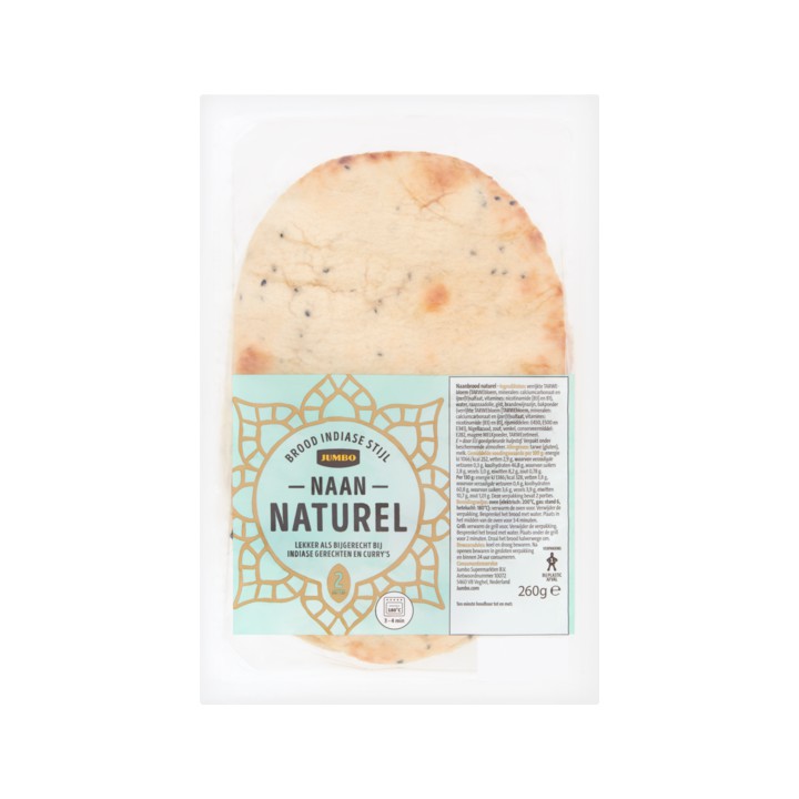 Jumbo Naan Brood Naturel 2 Stuks 260g