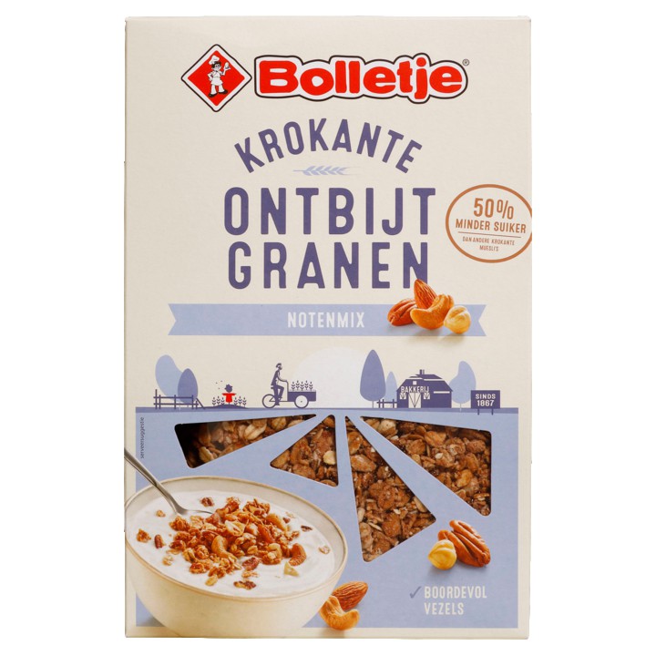 Bolletje Krokante Ontbijtgranen Notenmix 375g