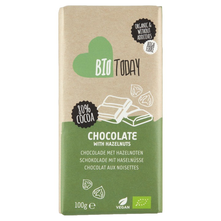 BioToday Chocolade met Hazelnoten 100g