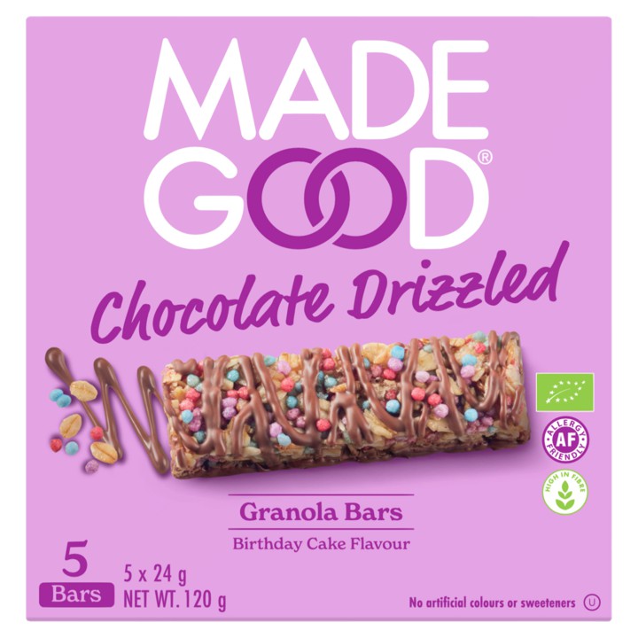 Made Good Chocolate Drizzled Granola Bars Birthday Cake Flavour 5 x 24g