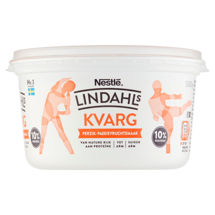 Lindahls Kvarg Perzik- Passievruchtsmaak 500g