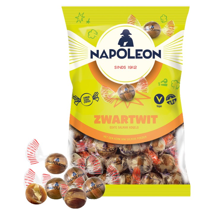 Napoleon Zwartwit Echte Salmiak Kogels 225g