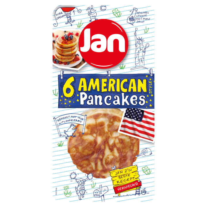 Jan American Pancakes Banaan 6 Stuks 300g