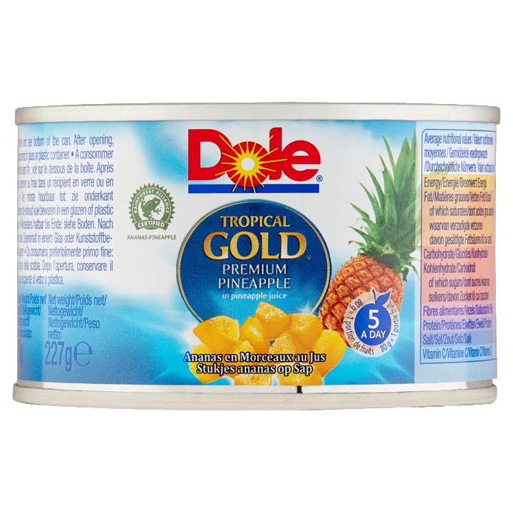 Dole Tropical Gold Premium Stukjes Ananas op Sap 227g