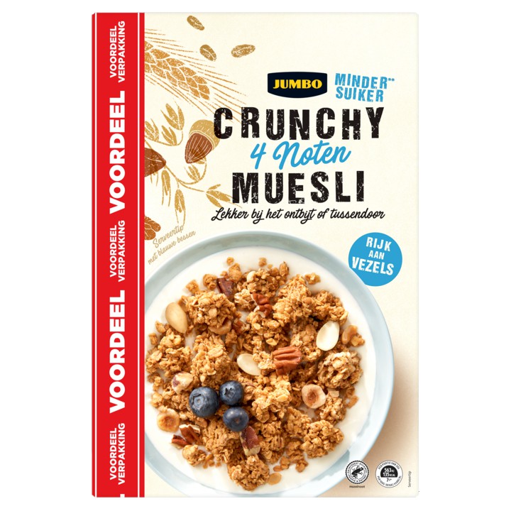 Jumbo Crunchy Muesli 4 Noten Voordeelverpakking 900g