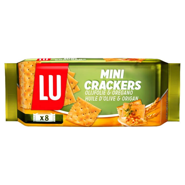 LU Mini Crackers Olijfolie &amp;amp; Oregano 8 Pakjes 250g