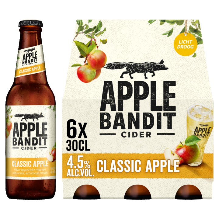 Apple Bandit Cider Classic Apple Fles 6 x 30cl