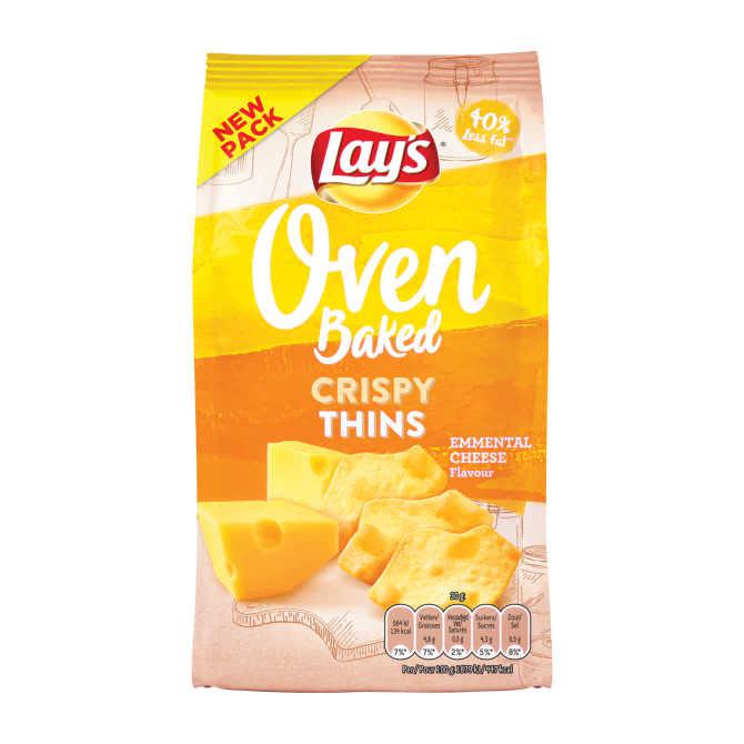 Lay&#039;s Oven baked crispy thins Emmenthaler cheese zoutjes