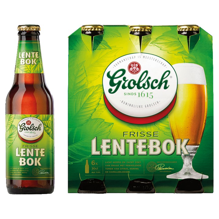 Grolsch - Frisse Lentebok - Fles - 6 x 300ML