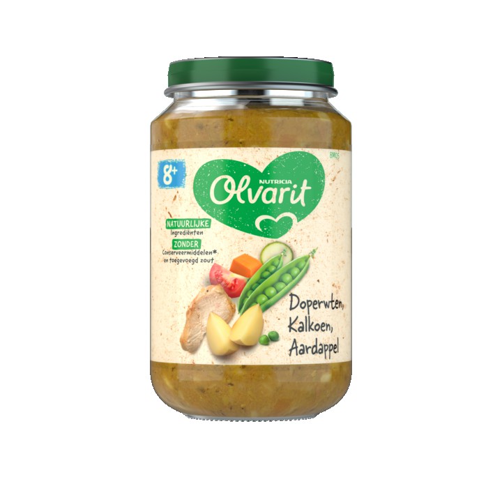 Olvarit Doperwten Kalkoen Aardappel 8+ Maanden 200g