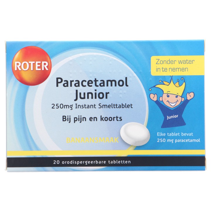 Roter Paracetamol junior smelttablet 250 mg, 20 stuks