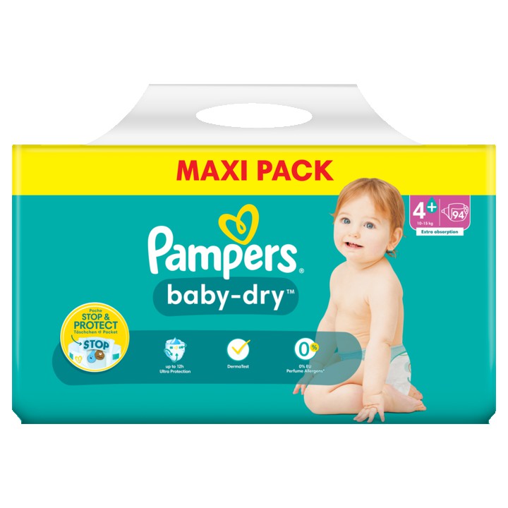 Pampers Baby-Dry Maat 4+, 94 Luiers