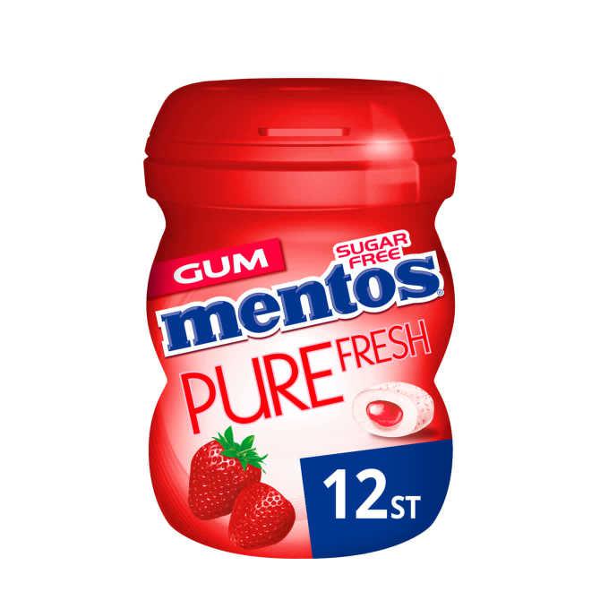 Mentos Aardbei mini potje single