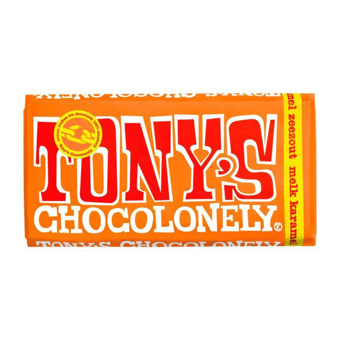 Tony&#039;s Chocolonely melk karamel zeezout