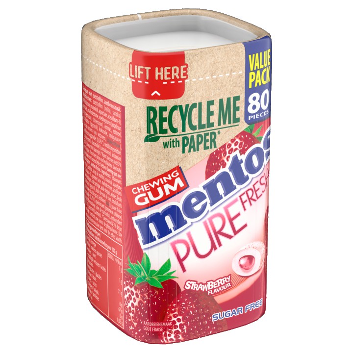 Mentos Gum Pure Fresh Strawberry 80 Stuks