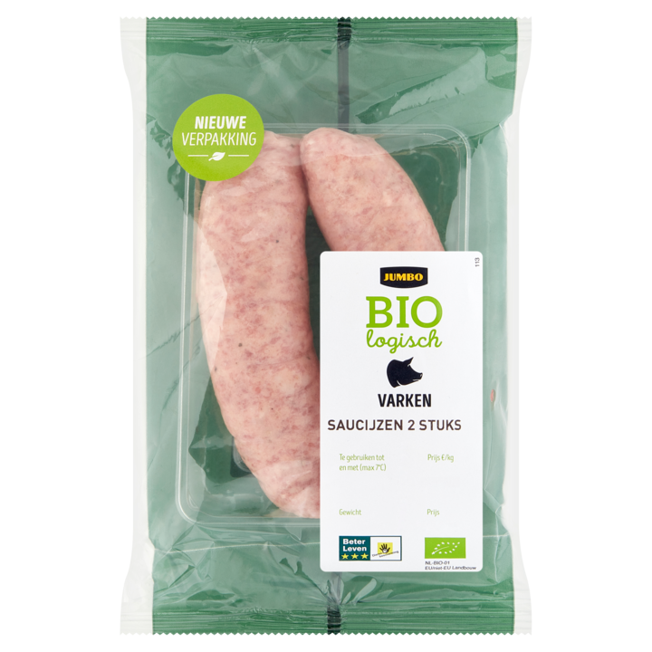 Jumbo Saucijzen Biologisch 2 Stuks