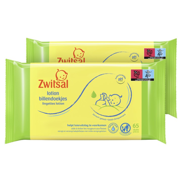 Zwitsal Billendoekjes Lotion 2 x 65 stuks