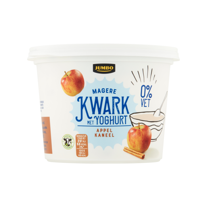 Jumbo Magere Kwark met Yoghurt Appel Kaneel 0% Vet 500g