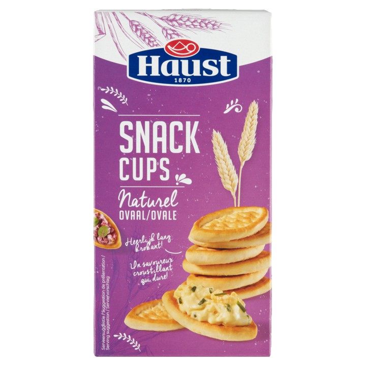 Haust Snack Cups Naturel Ovaal 130g