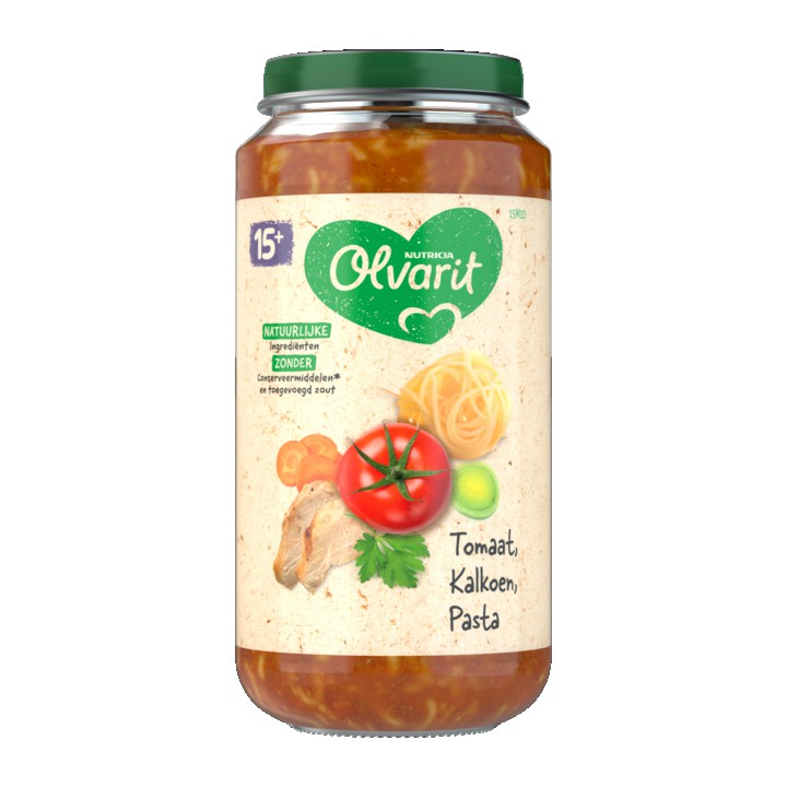 Olvarit Tomaat Kalkoen Pasta 15+ Maanden 250g