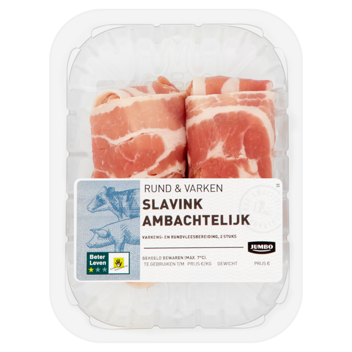 Jumbo Rund &amp;amp; Varken Slavink Ambachtelijk 2 Stuks 220g