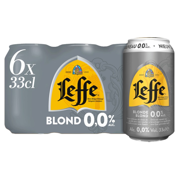 Leffe Belgisch Abdijbier Blond 0,0% Blikken 6 x 330ML