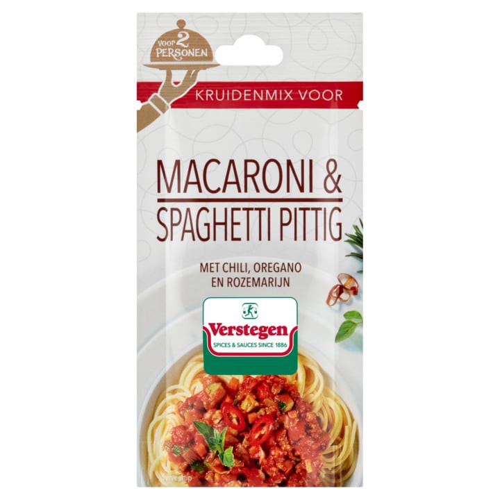 Verstegen Kruidenmix Macaroni &amp;amp; Spaghetti Pittig voor 2 personen 15g